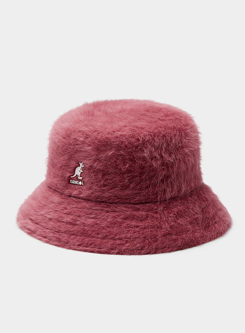 Kangol Red Pink fuzzy bucket hat for men