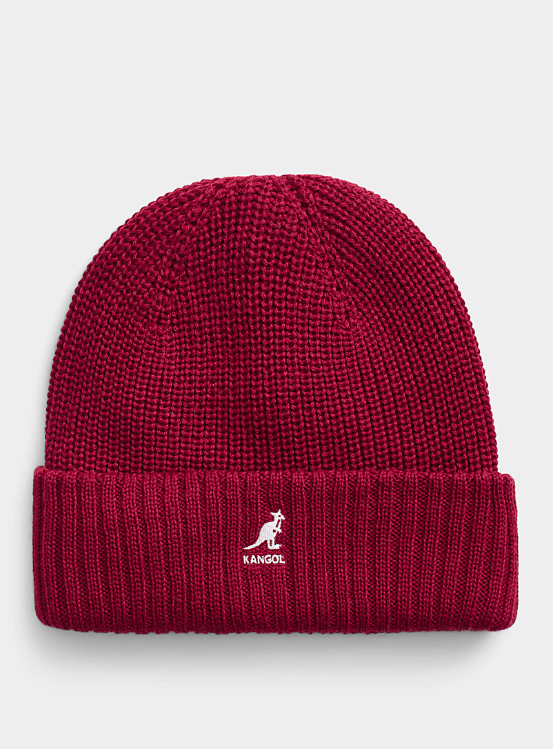 Kangol Red Solid ribbed tuque for men