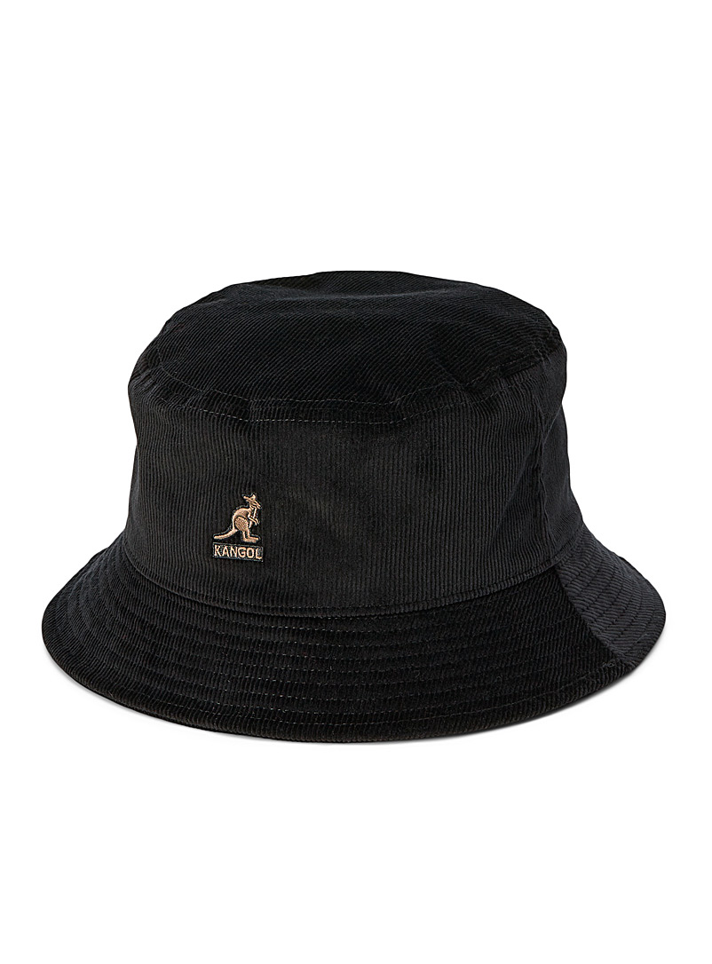 Kangol Black Corduroy bucket hat for men
