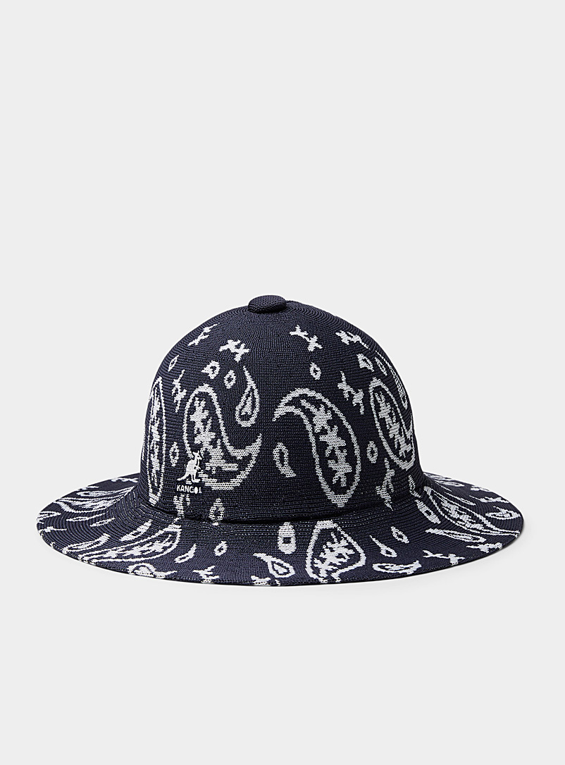 Kangol Patterned Blue Paisley Wide Brim Casual bucket hat for men