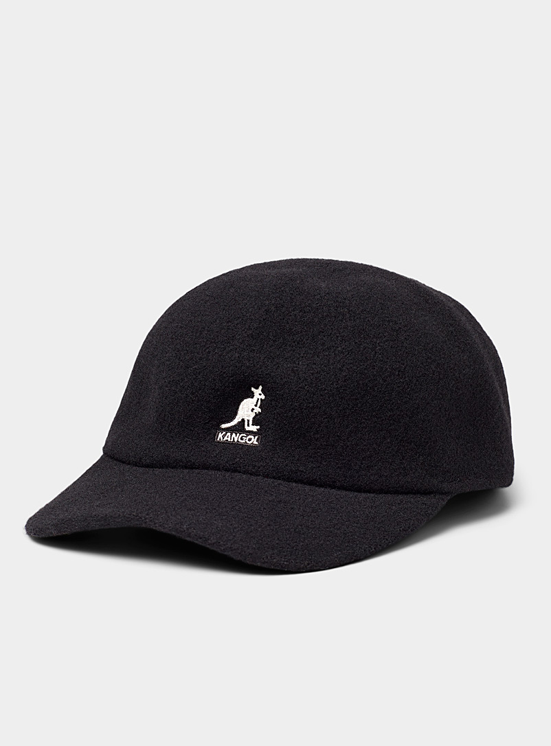 Kangol Black Embroidered logo wool cap for women