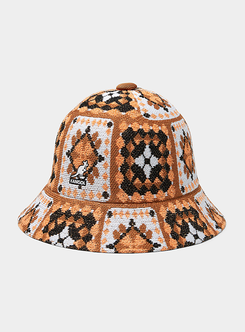 Kangol Patterned Brown Arts & Crafts Casual bucket hat for men