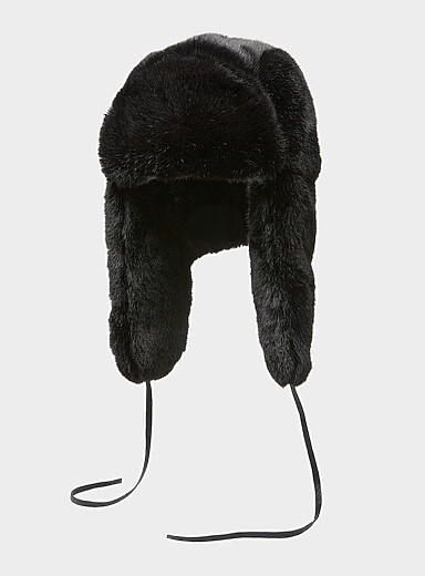 Kangol: Le chapka fausse fourrure noir Noir pour homme