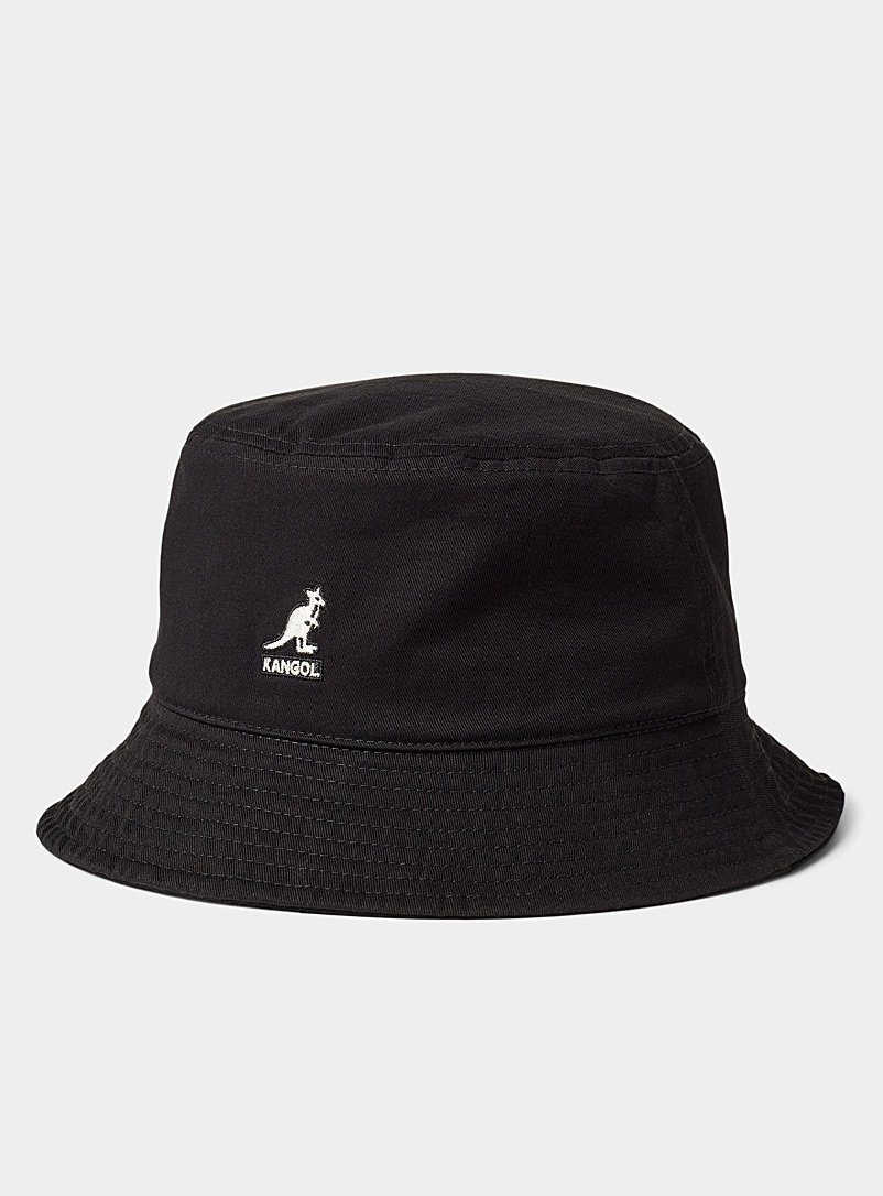 Kangol Black Embroidered-logo colourful bucket hat for women