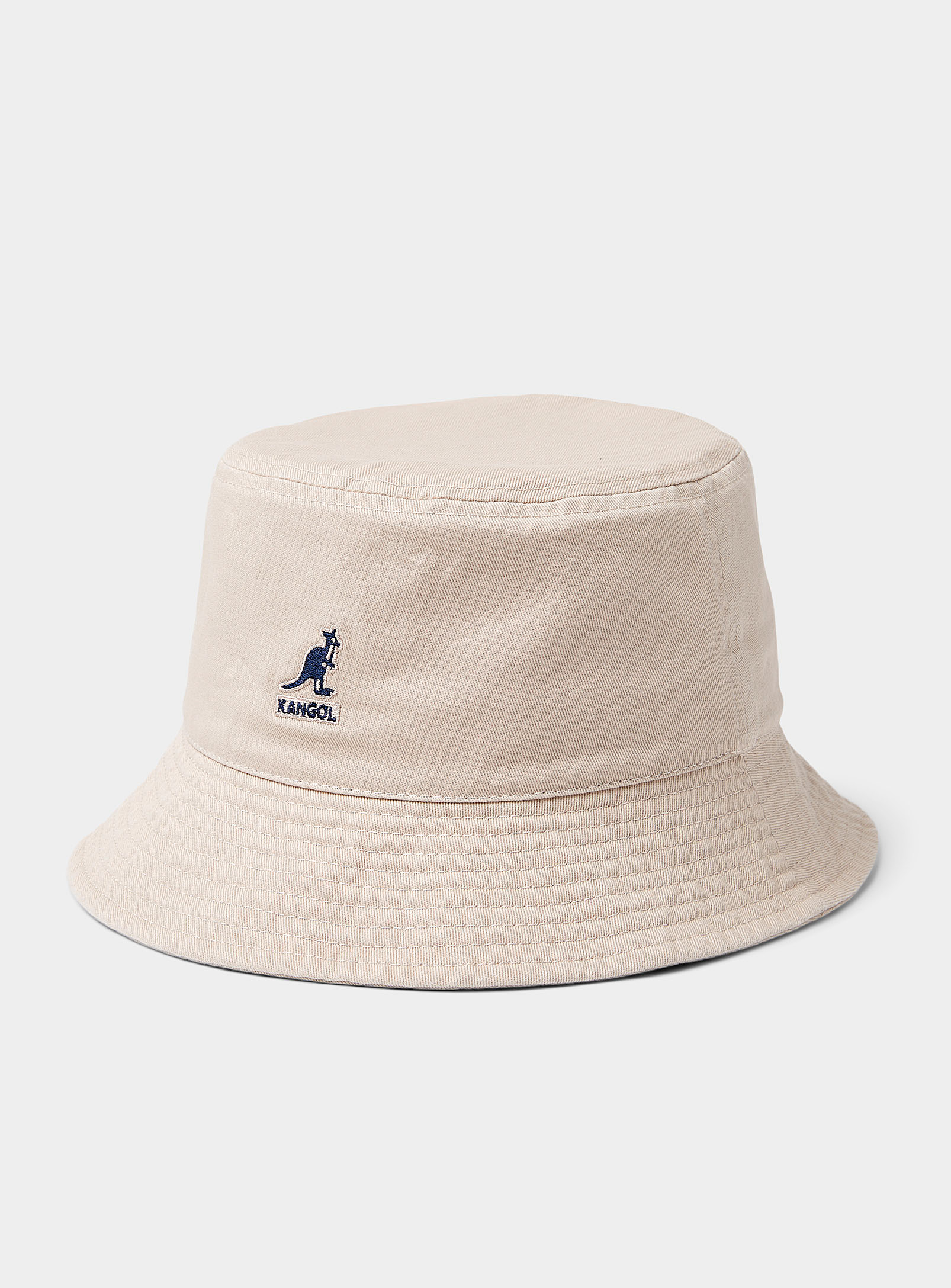 Kangol Embroidered-logo Colourful Bucket Hat In Cream Beige