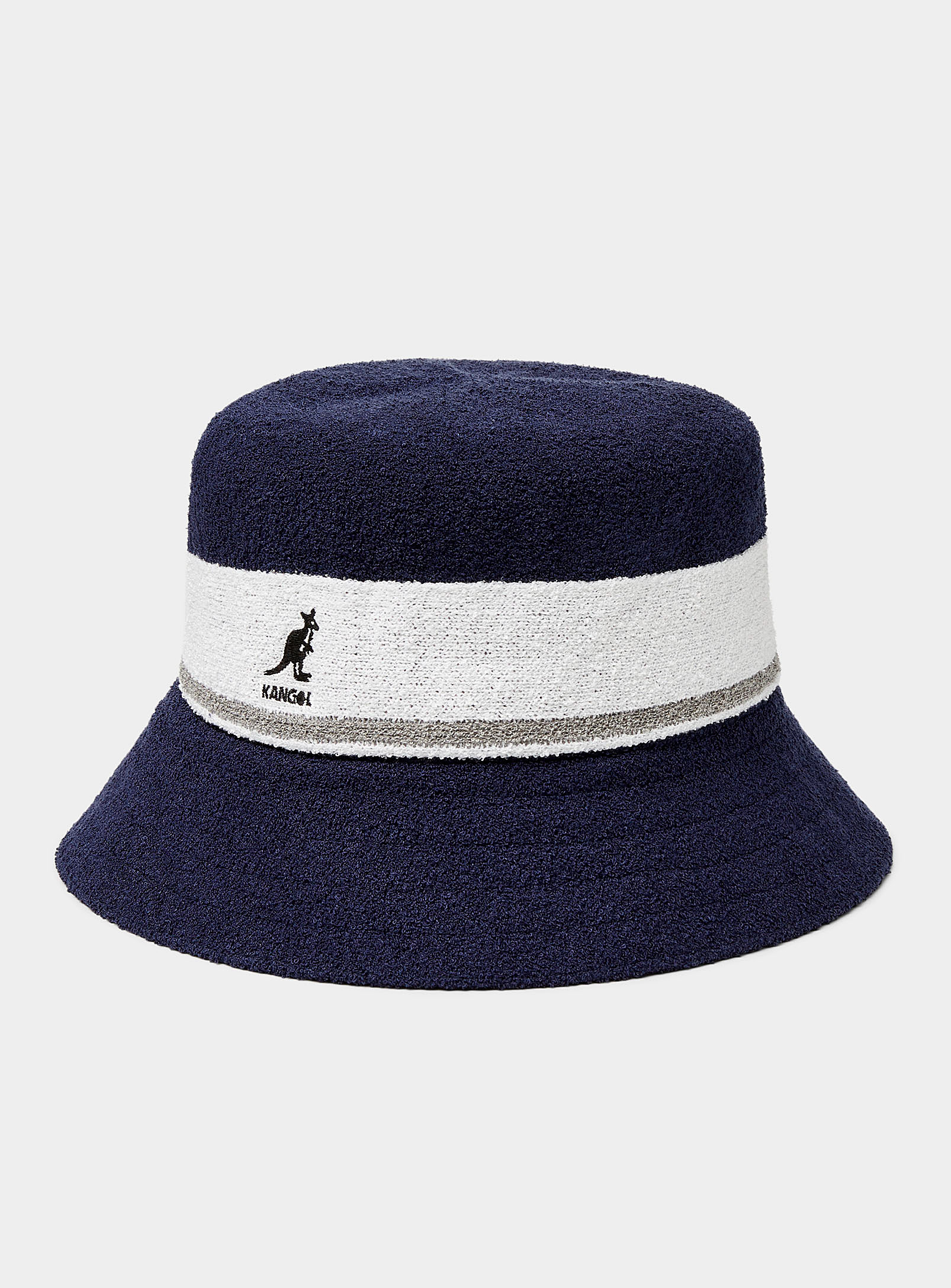 Kangol Contrast Stripe Terry Bucket Hat In Marine Blue
