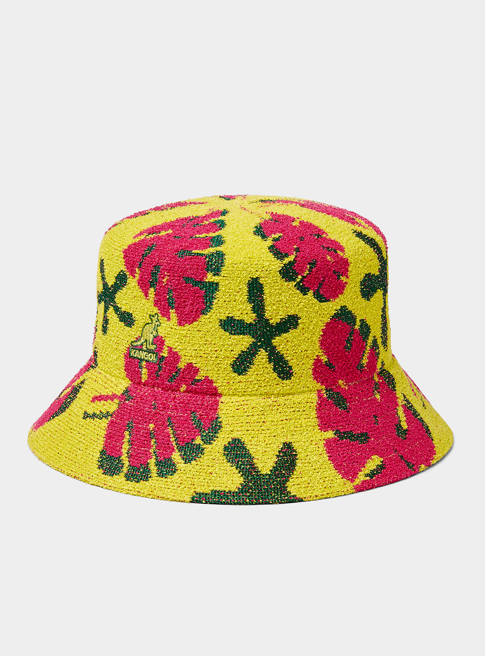 Kangol Retro Foliage Terry Bucket Hat In Patterned Yellow
