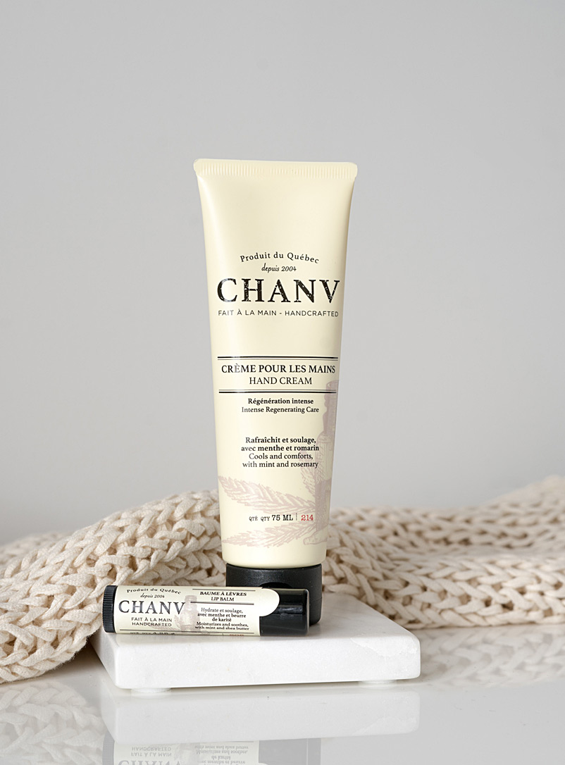 Chanv: L'ensemble crème à mains et baume à lèvres Beige crème