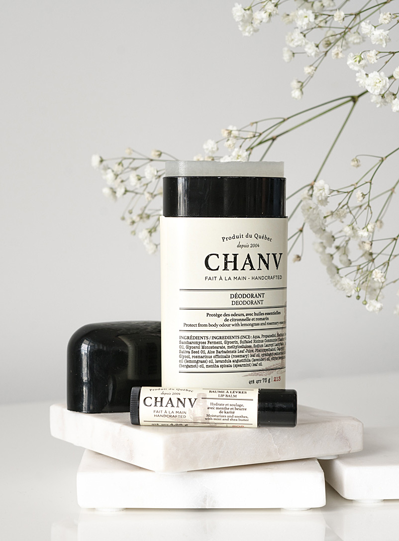 Chanv Cream Beige Deodorant and lip balm set