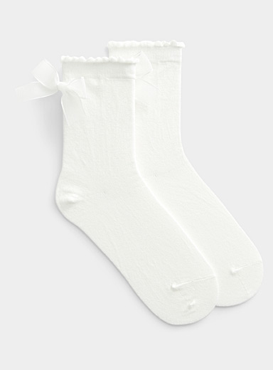 Ankle-bow sheer socks, Simons, Women's Socks, Stockings, Pantyhose,  Leggings, & Tights