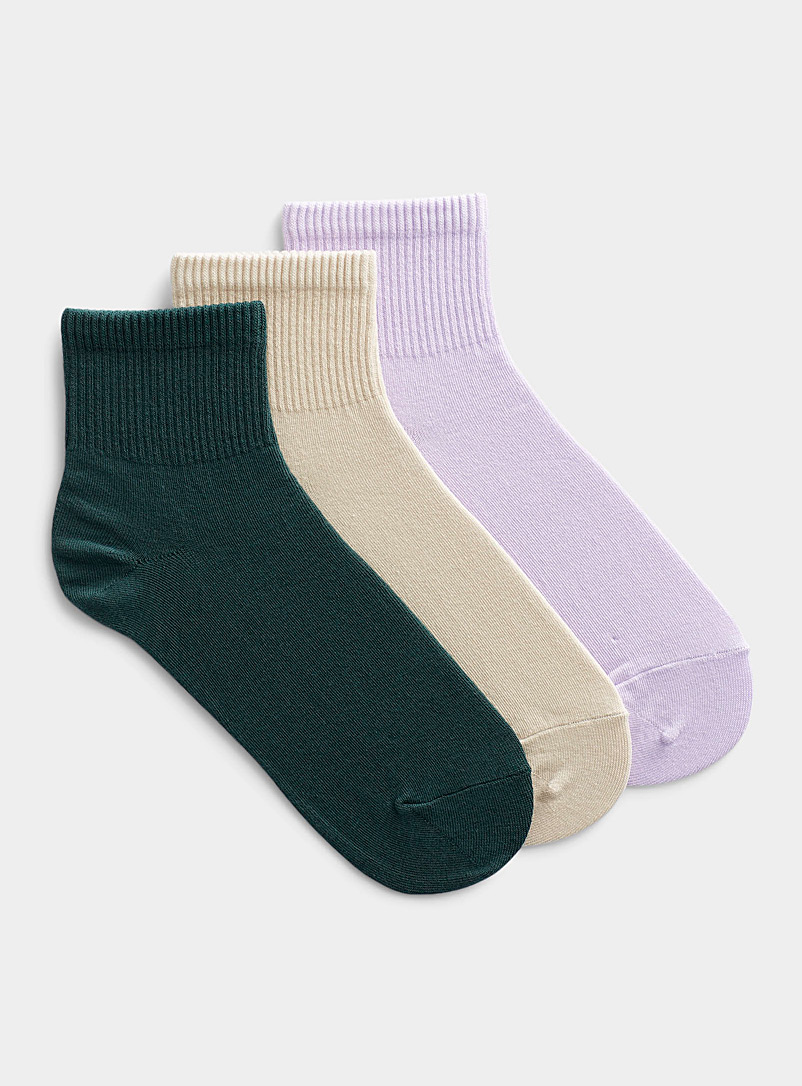 Simons Green Colourful ankle socks Set of 3 for women