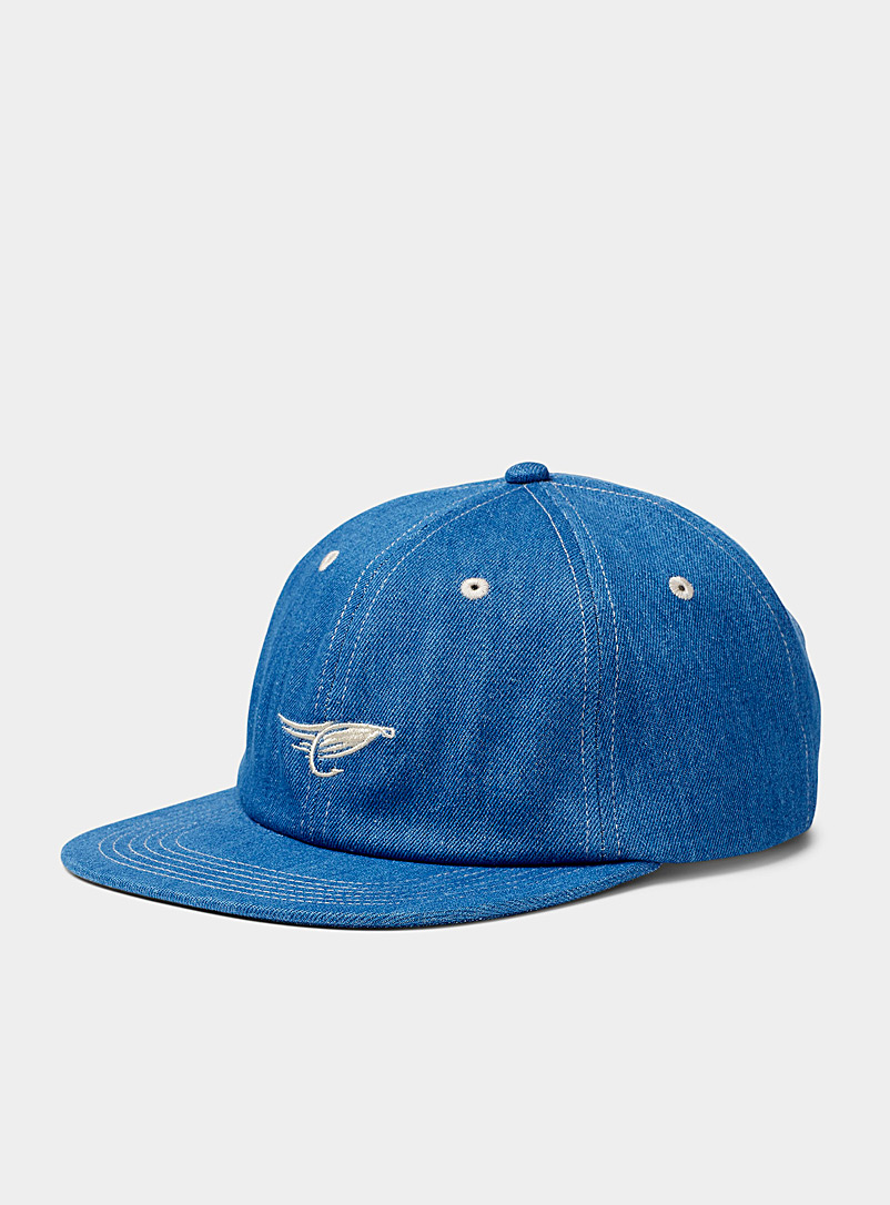 Hooké: La casquette denim mouche Bleu pour homme
