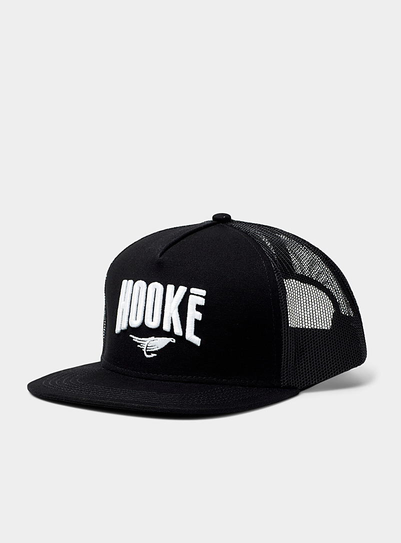 Hooké Black Contrast logo trucker cap for men