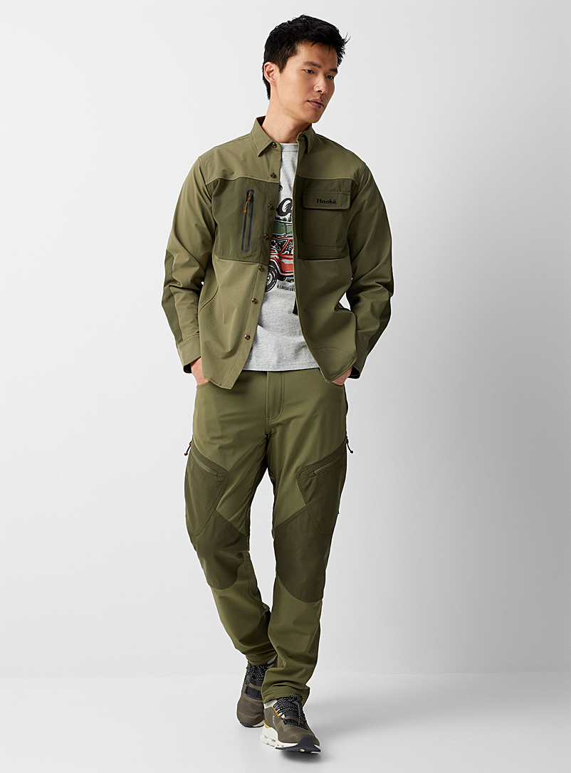 Hooké: Le pantalon de randonnée Vert foncé-mousse-olive pour homme