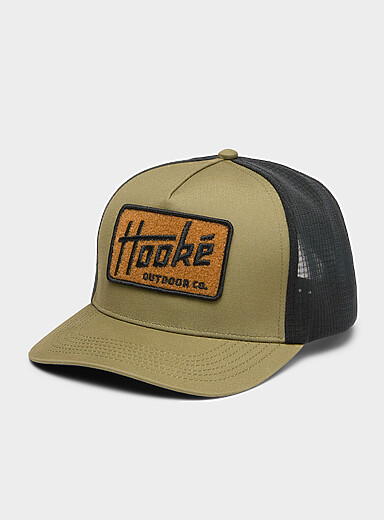 Hook&eacute; Mossy Green Khaki trucker cap for men