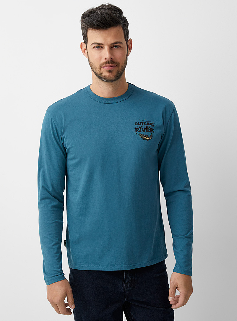 Hooké Slate Blue Outside by The River T-shirt for men