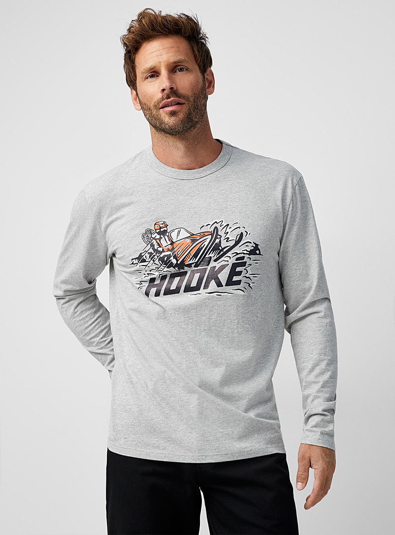 Hooké: Le t-shirt motoneige Gris pour homme
