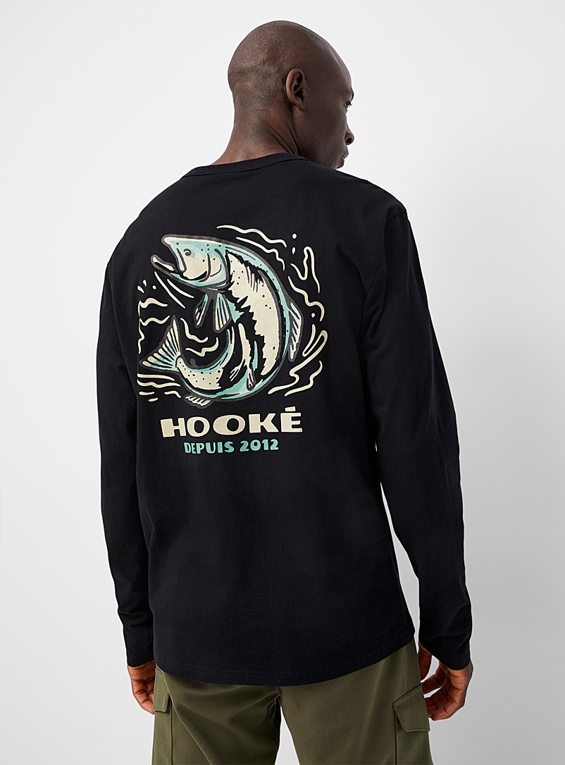 Hooké Black Rainbow trout T-shirt for men