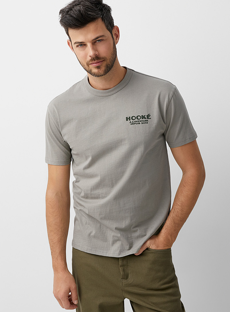 Hooké: Le t-shirt canot camping Gris pour homme