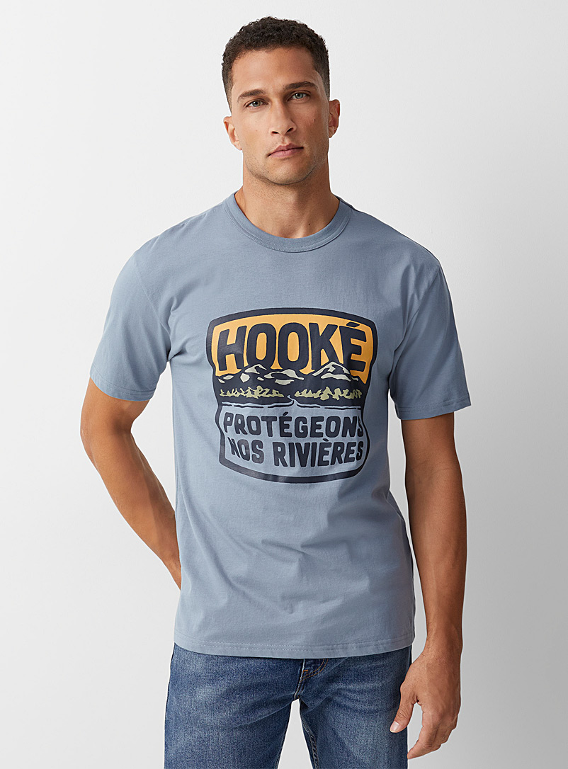 Hooké: Le t-shirt rivières Bleu pâle-bleu poudre pour homme