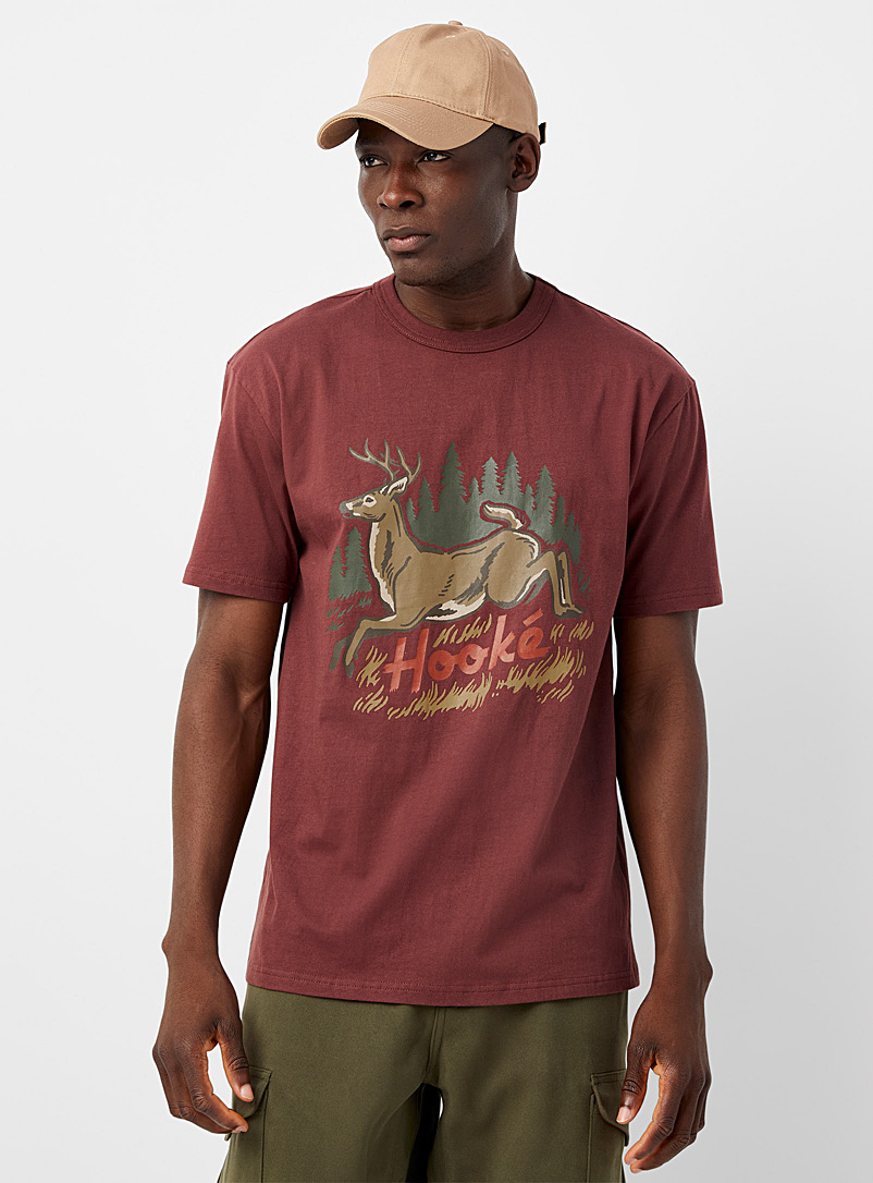 Hooké: Le t-shirt chevreuil des bois Cuivre rouille pour homme