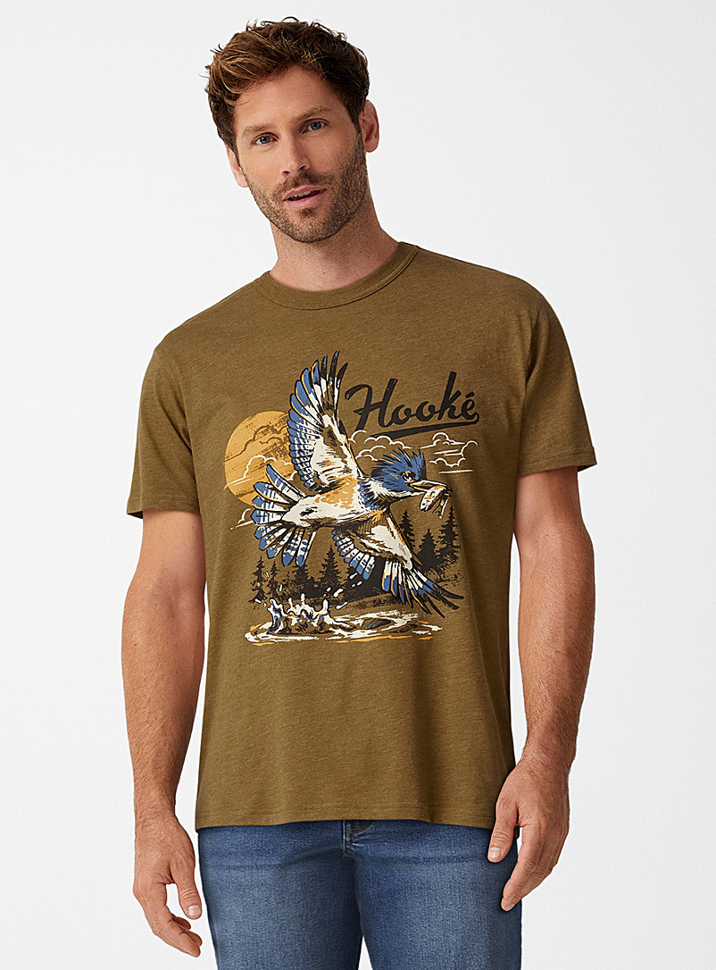 Hooké: Le t-shirt martin-pêcheur Brun pour homme