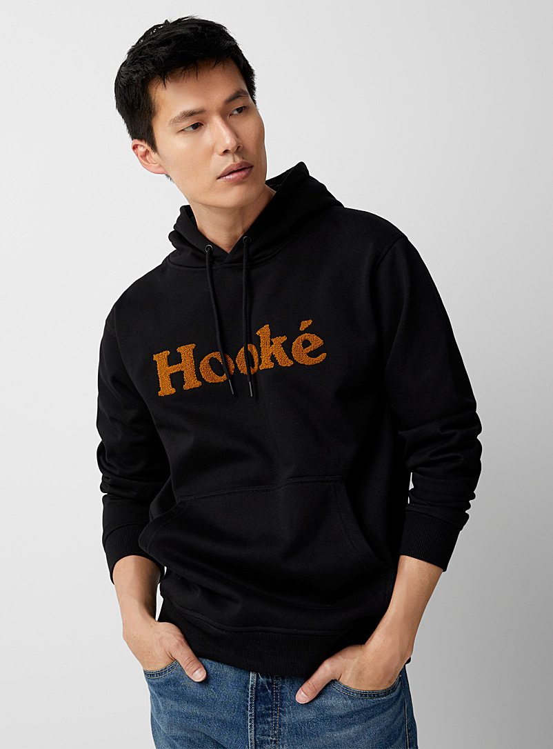 Hooké Black Terry logo hoodie for men