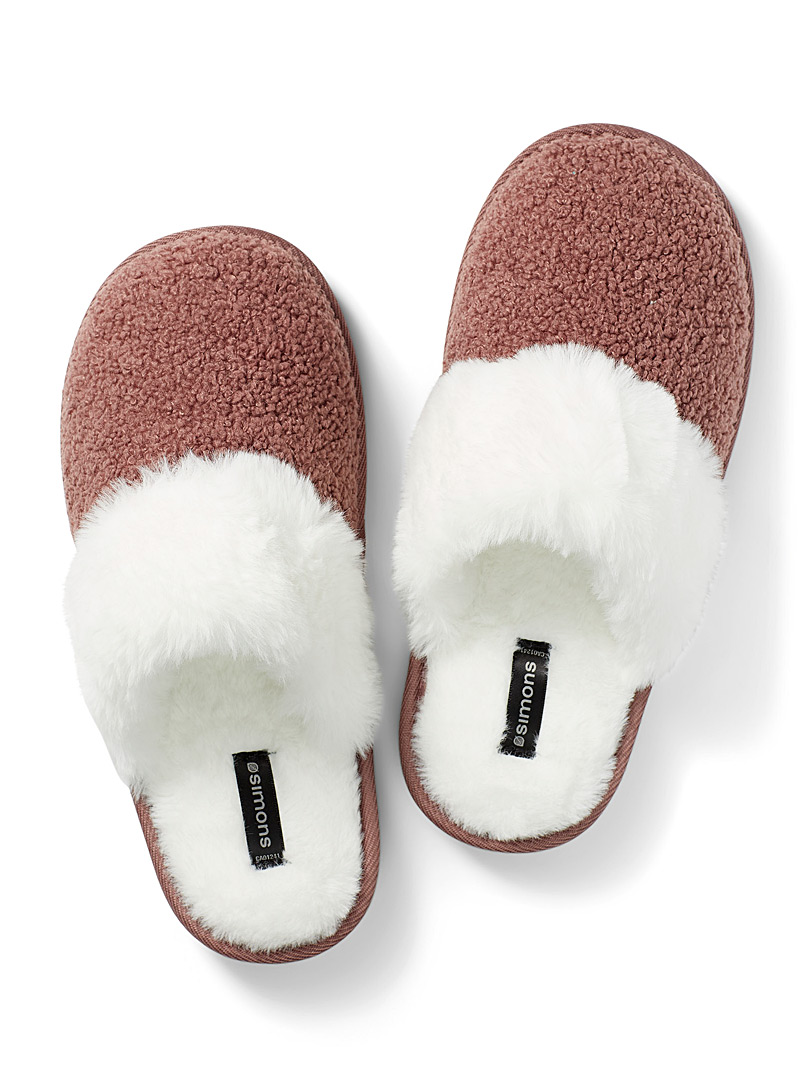 Miiyu Medium Pink Looped mule slippers for women