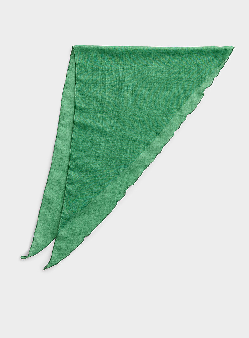 Ruffle-Trim Lightweight Triangle Scarf