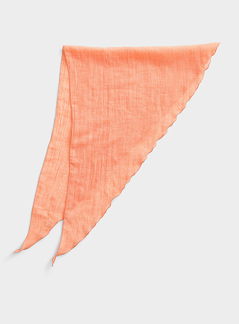Ruffle-trim lightweight triangle scarf product image (primary)