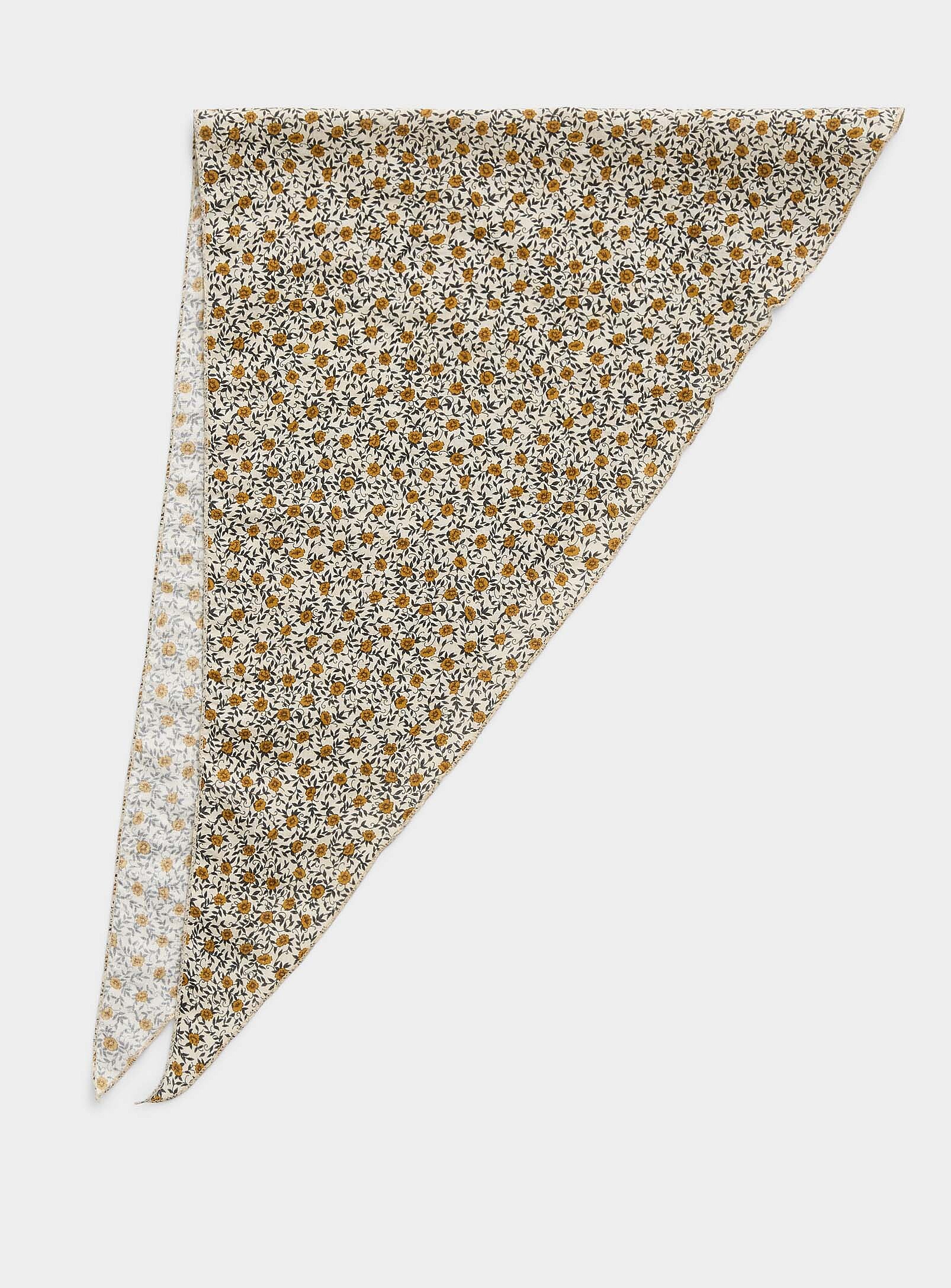 Simon's Gold Button Triangle Scarf
