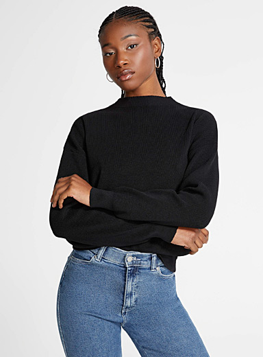 Small mock neck boxy-fit sweater | Icône | Shop Women's Sweaters and ...