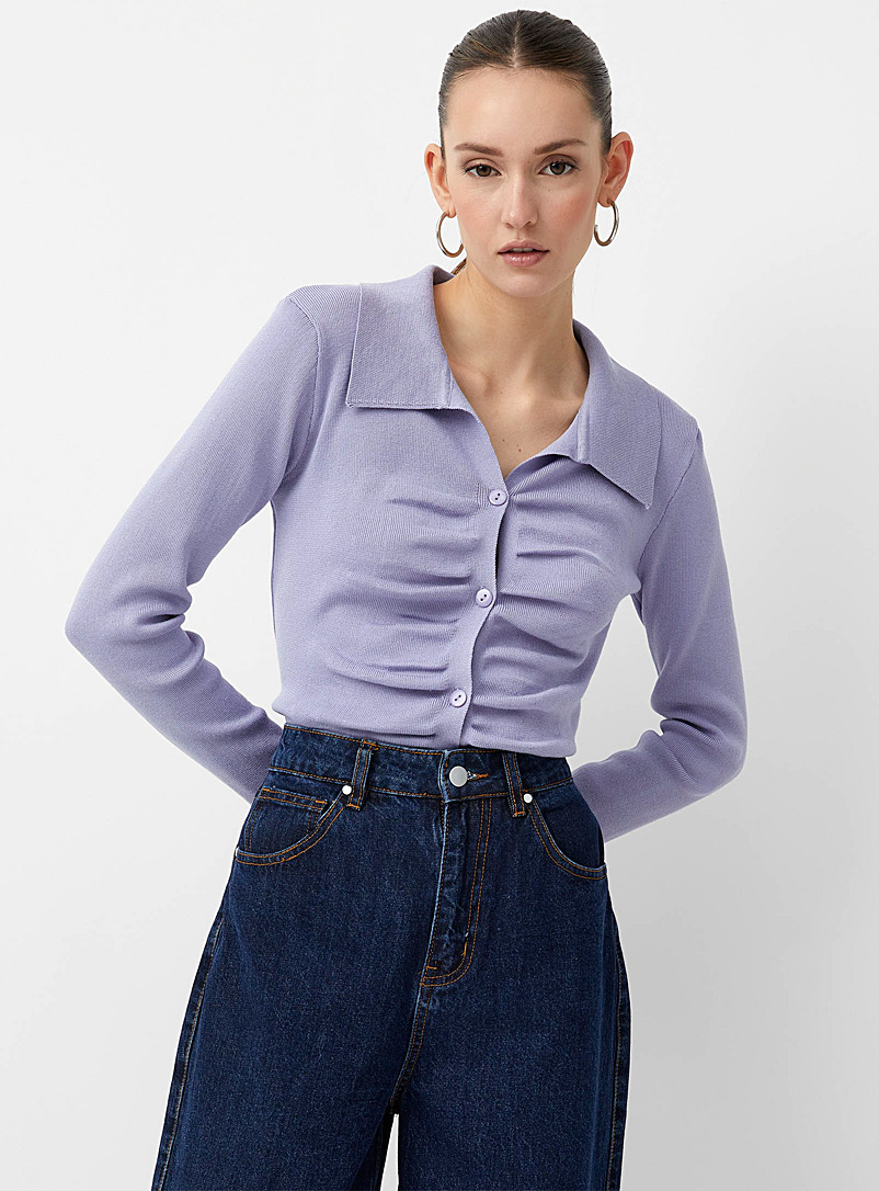 Icône Lilacs Front ruches polo sweater for women