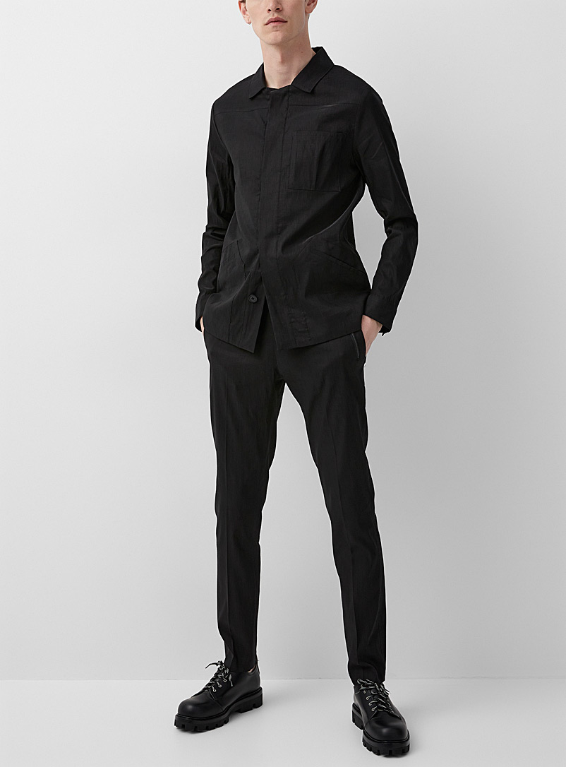 Sarah Pacini MAN: Le pantalon noir lin extensible Noir pour homme