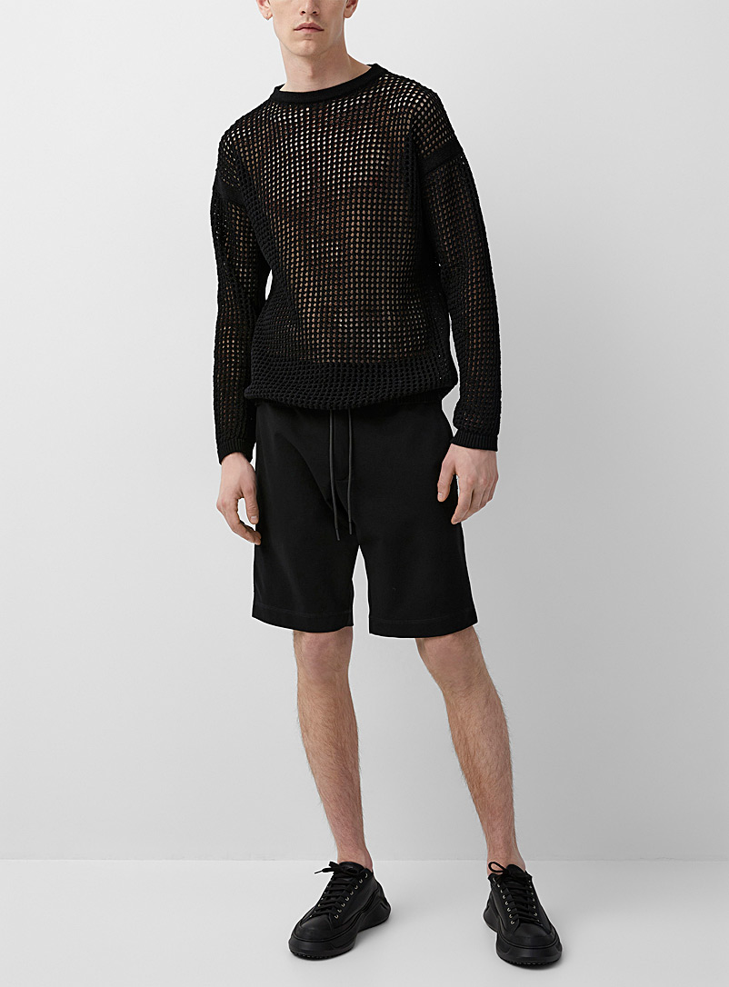 Sarah Pacini MAN Black Structured black jersey shorts for men