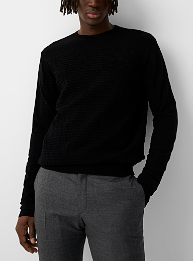Sarah Pacini MAN Black Ottoman black sweater for men