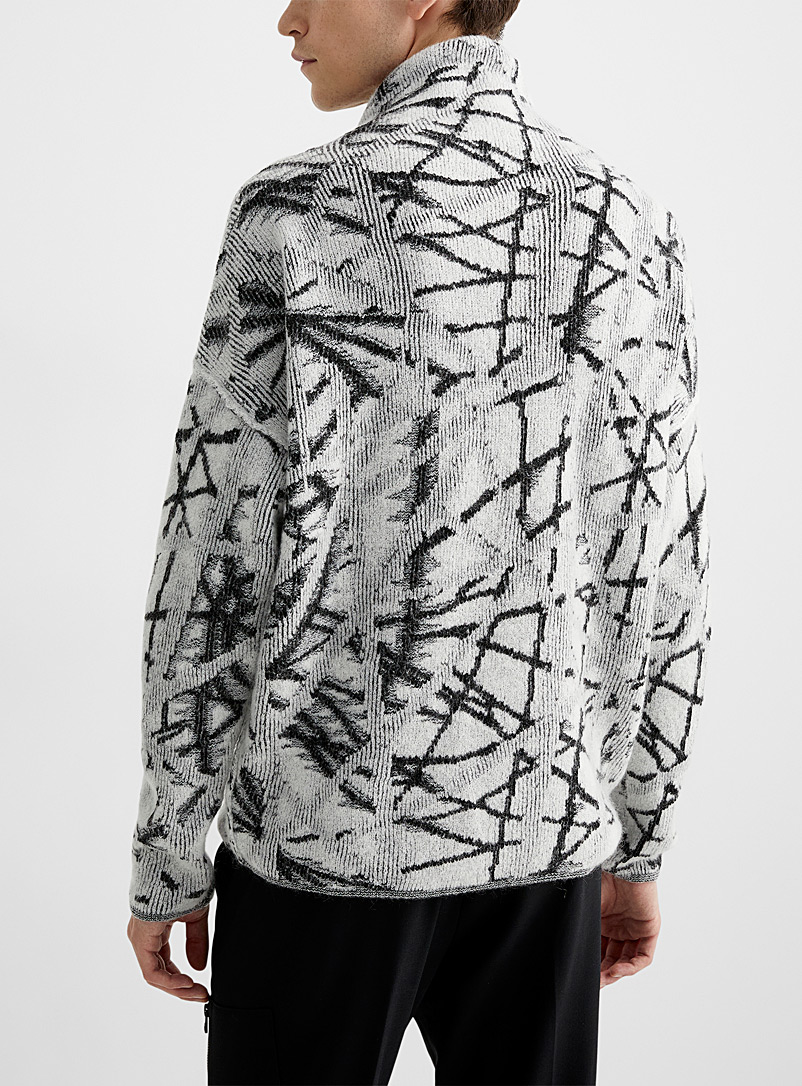Sarah Pacini MAN Grey Expressive lines sweater for men