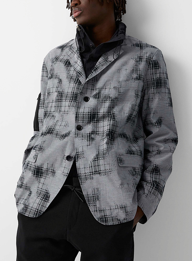 Philippe Dubuc Black Faded checkered jacket for men