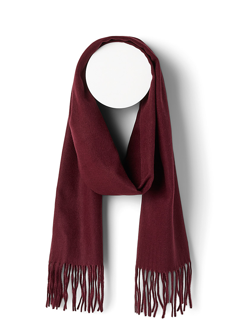 Le 31 Ruby Red Minimalist solid scarf for men