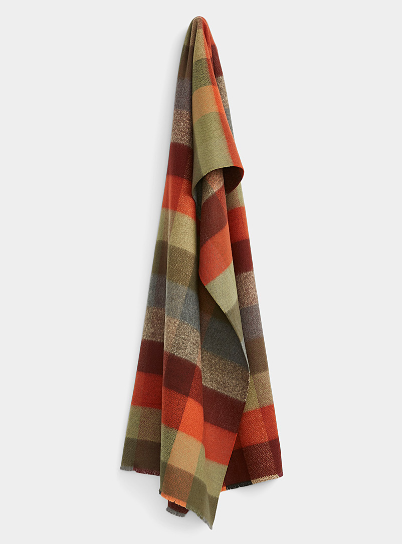 Le 31 Patterned Red Autumn check scarf for men