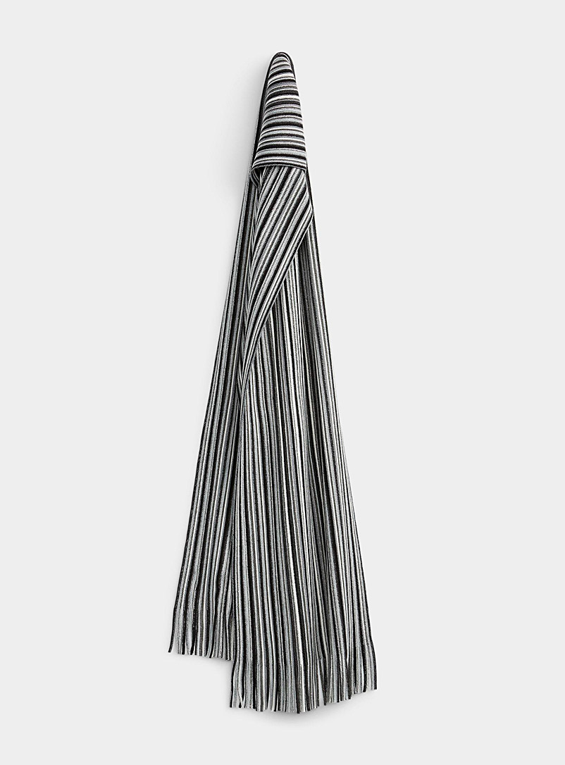 Le 31: L'écharpe acrylique fines rayures grises Noir à motifs pour homme