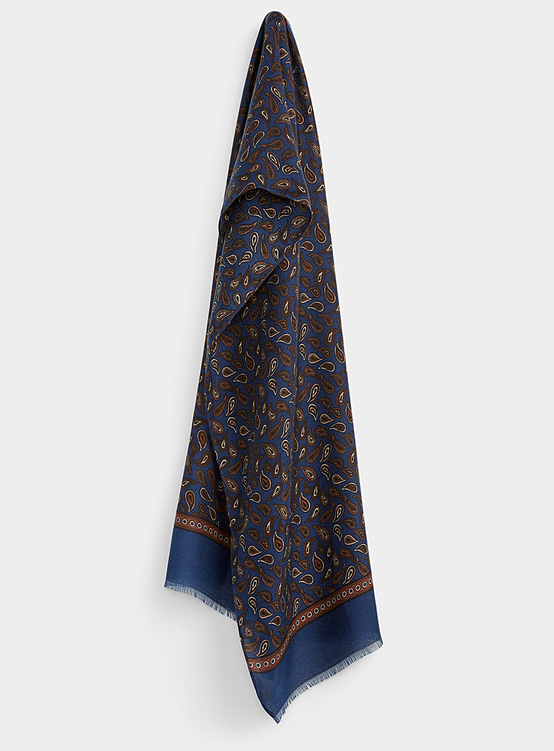 Le 31 Patterned navy  Autumn paisley scarf for men