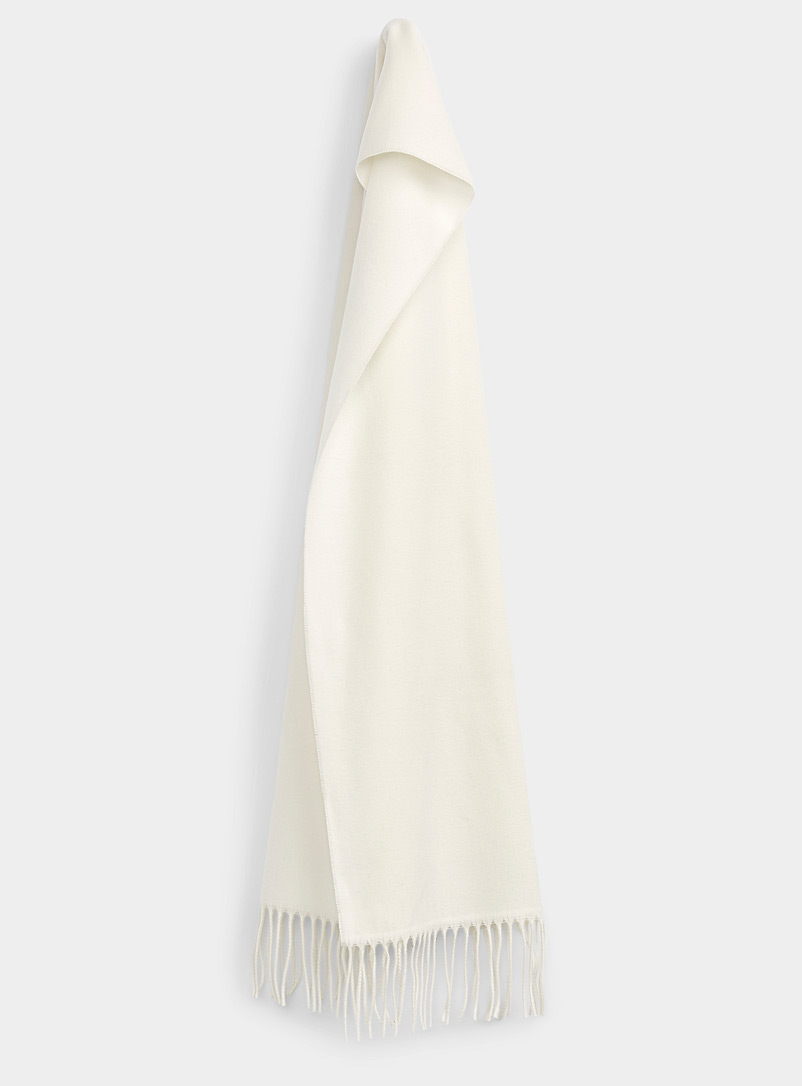 Le 31 White Solid ultra-soft scarf for men