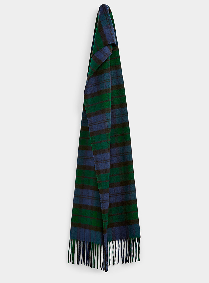 Le 31 Patterned Black Ultra-soft Blackwatch scarf for men