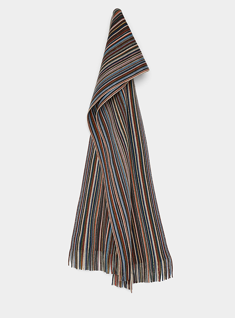 Le 31 Assorted Pinstripe acrylic scarf for men