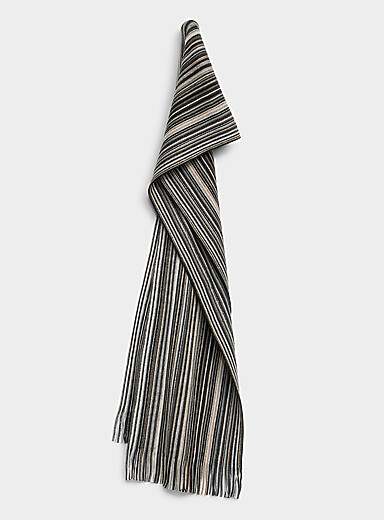 Jacquard pinstripe scarf