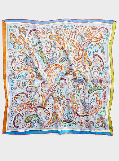 Le grand foulard paisley n&eacute;on pure soie
