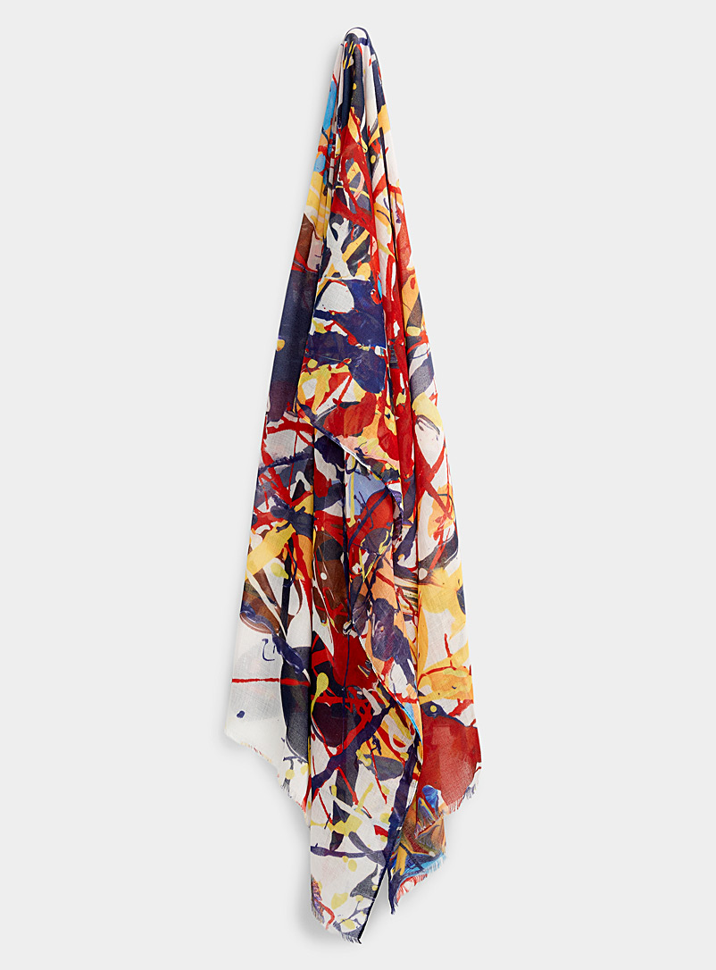 Fraas Patterned Red Abstract art lightweight scarf for women