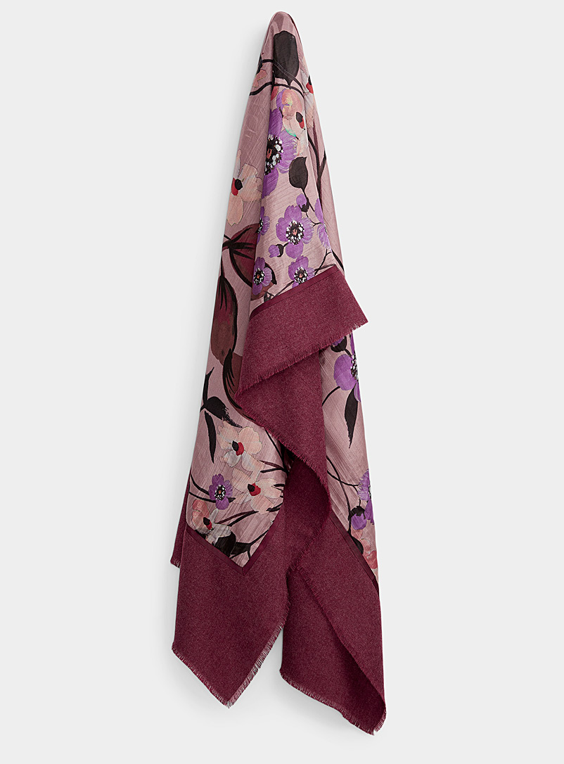Fraas Pink Floral tapestry scarf for women