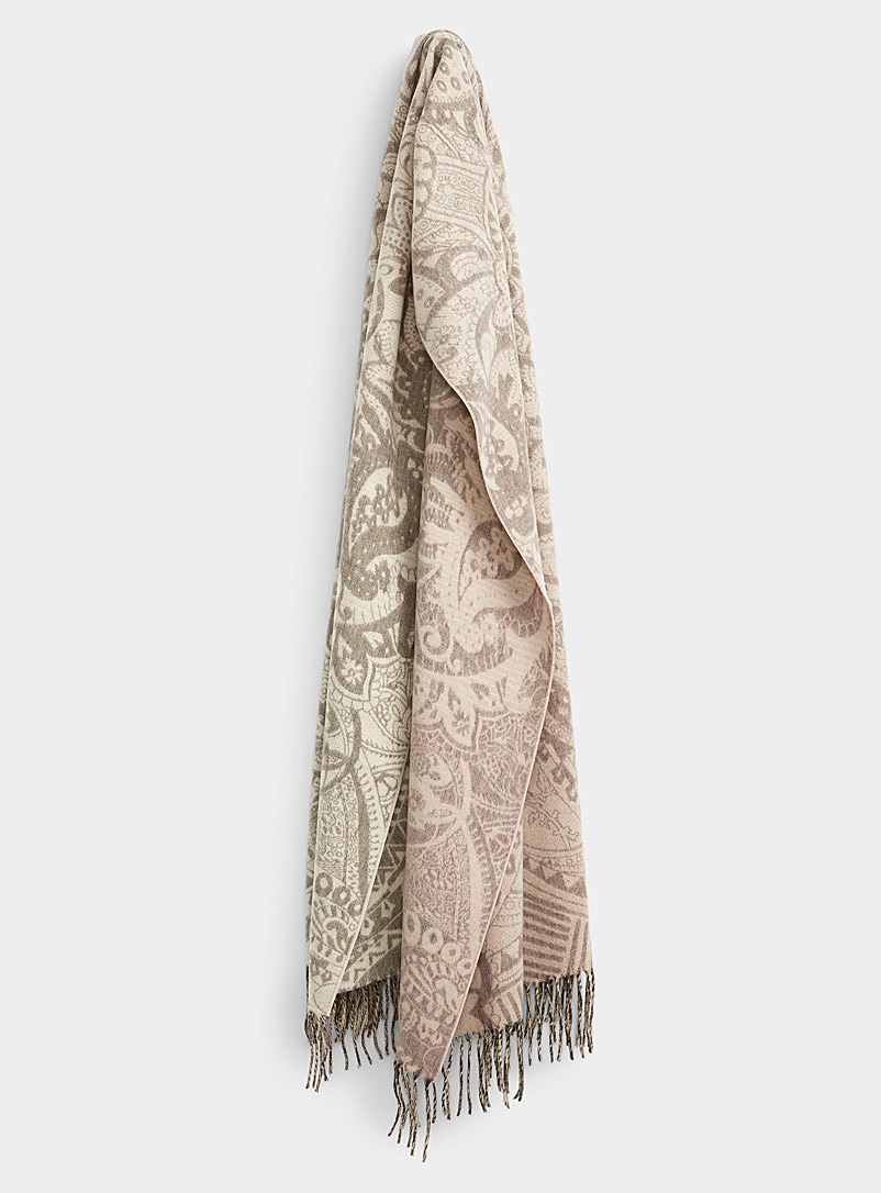 Fraas Patterned Red Faded paisley scarf for women